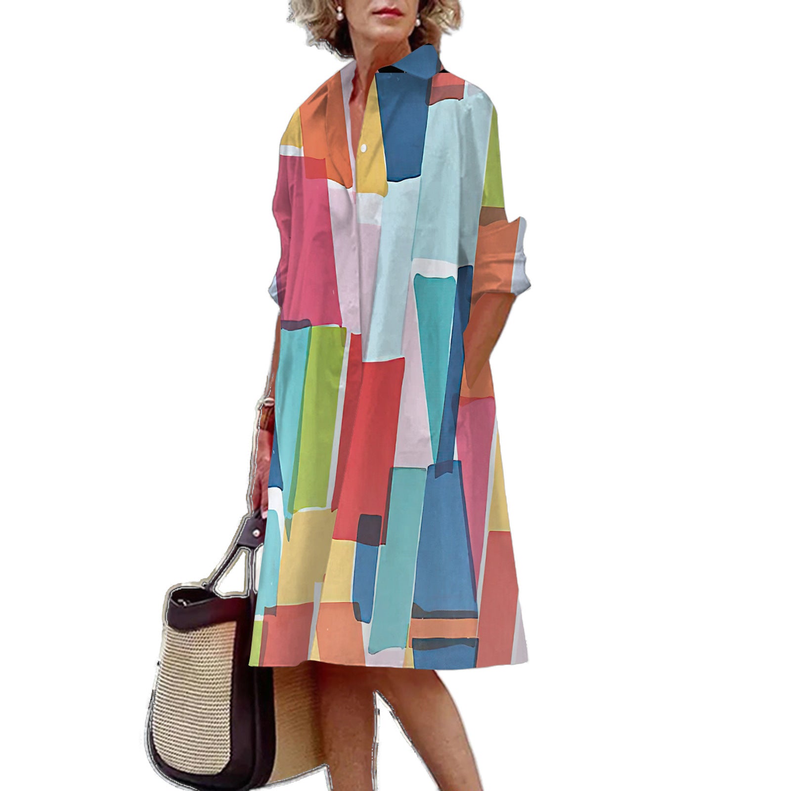 Elegant Polka Dot Collar Long Sleeve Blouse