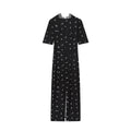 Women's Fashion Sexy Lace Stitching Puff Sleeve Dress