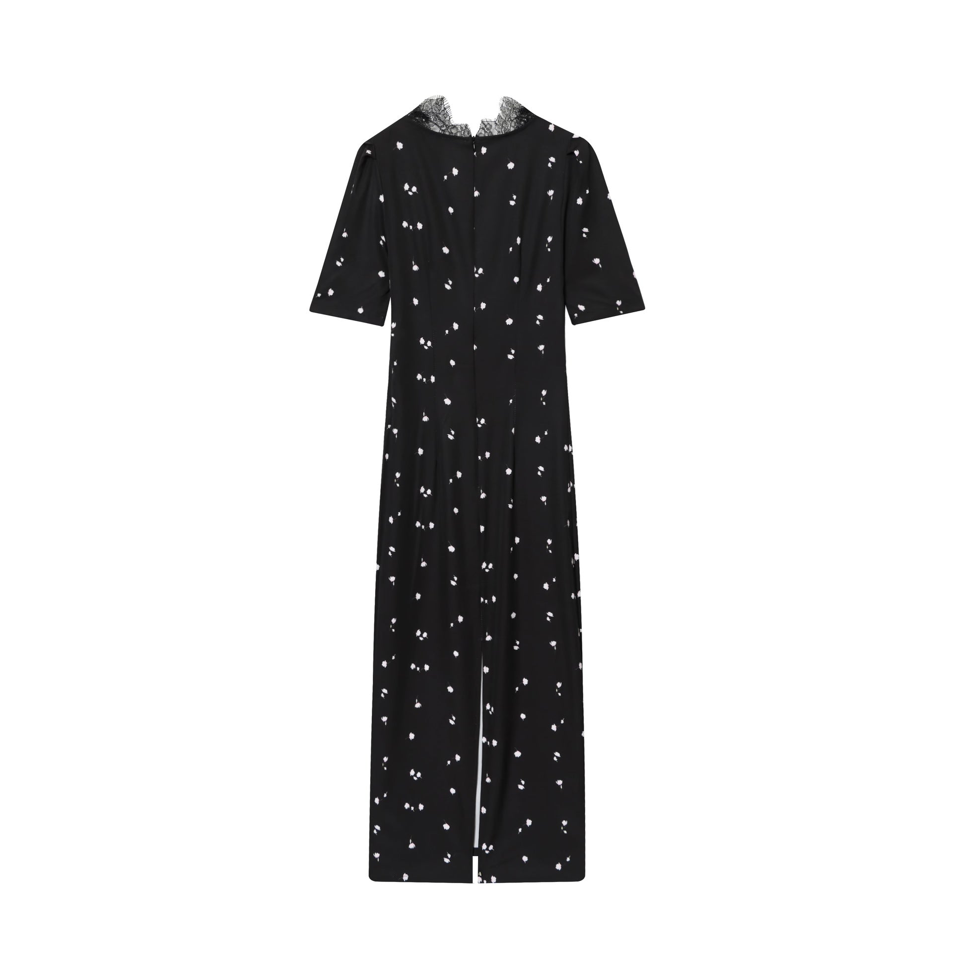 Women's Fashion Sexy Lace Stitching Puff Sleeve Dress