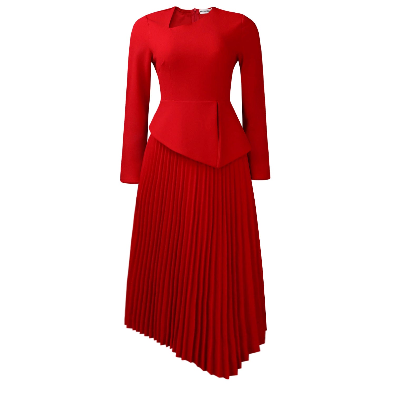 Women's Spring Elegant Diagonal Collar High Waist Dress