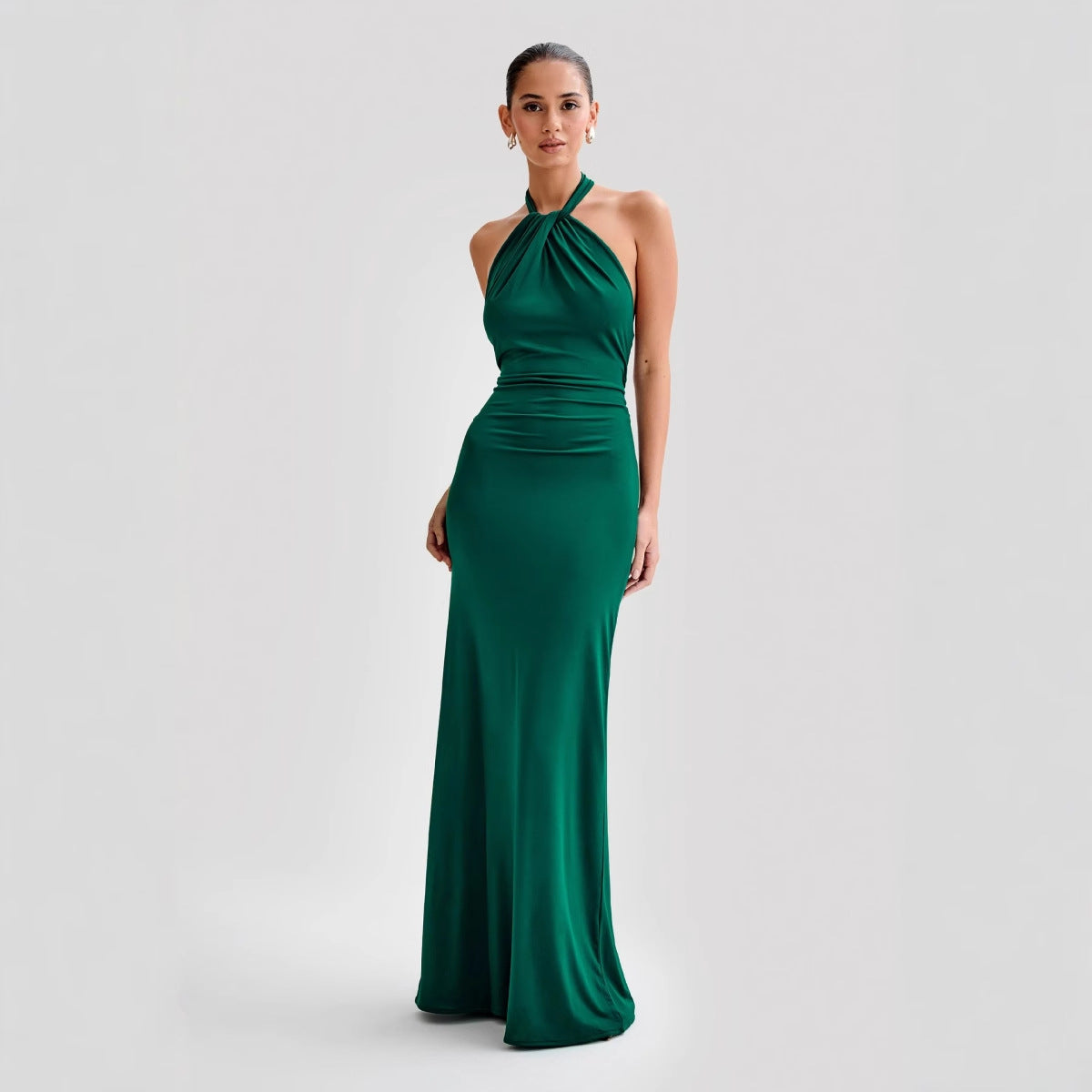 Women's Fashion Sexy Sleeveless Slim Waist Halter Dress