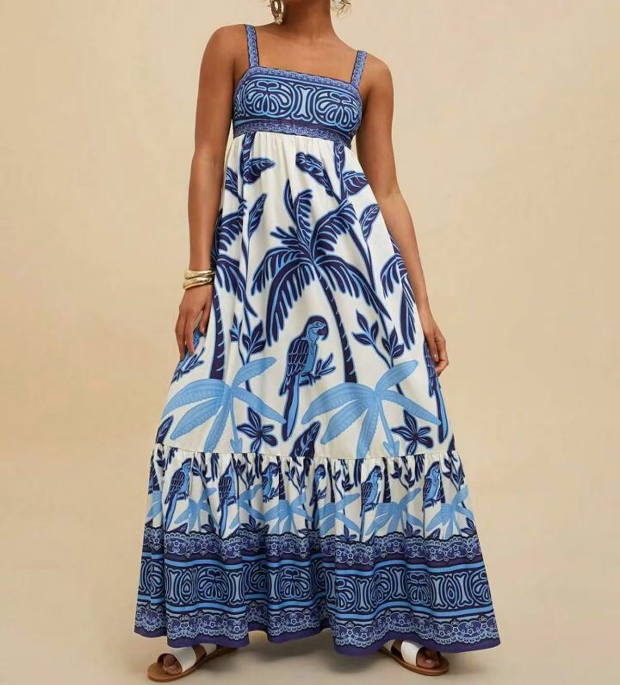 Floral Print Fashion Casual Holiday Style Dress