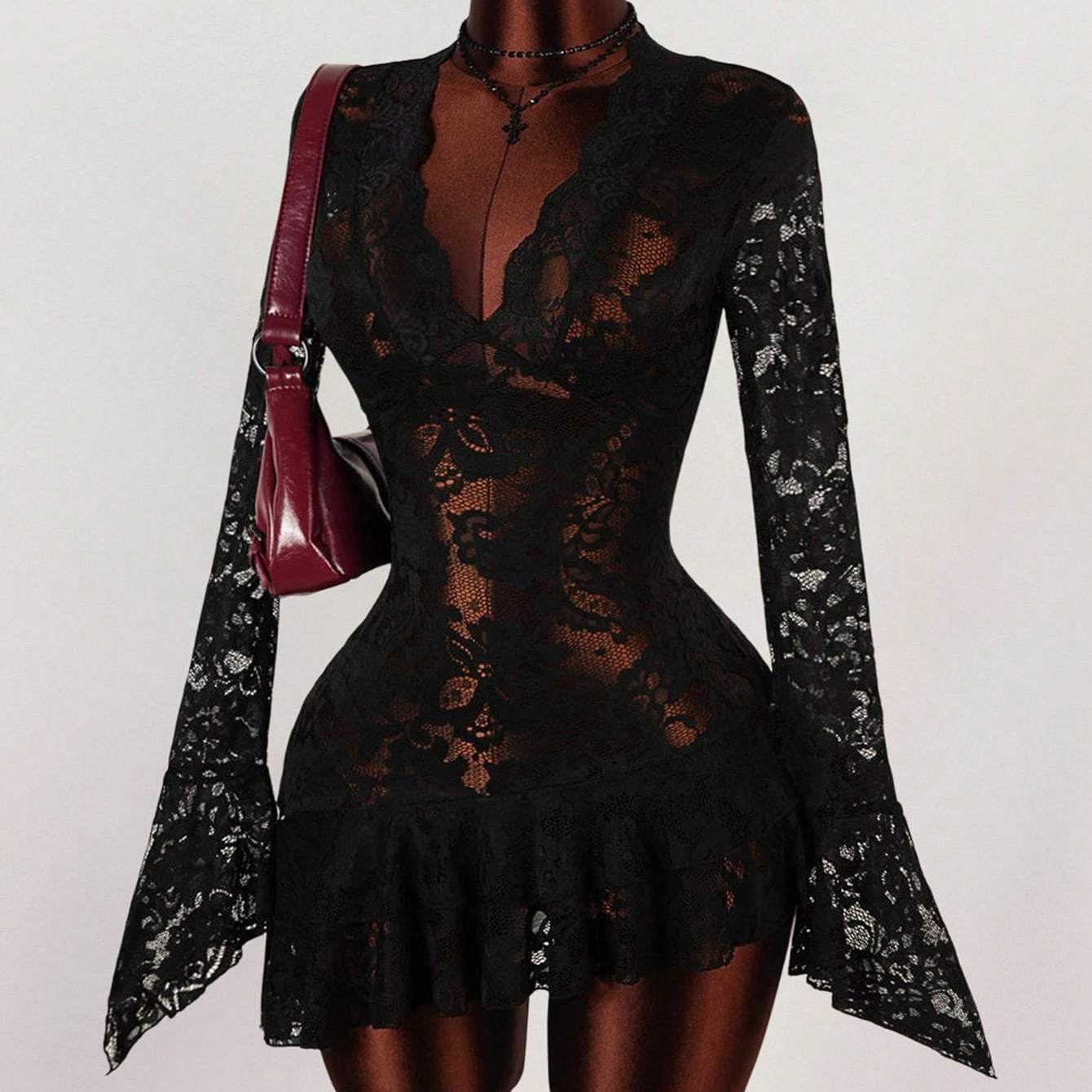 Women's Retro Hot Lace Waist Slimming Vacation Dress