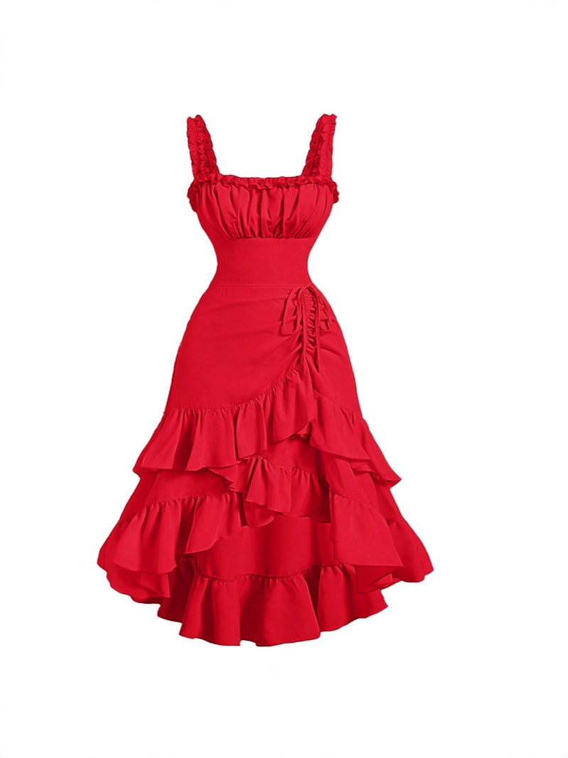Hot Sexy Red Wild Fashionable Printed Dress
